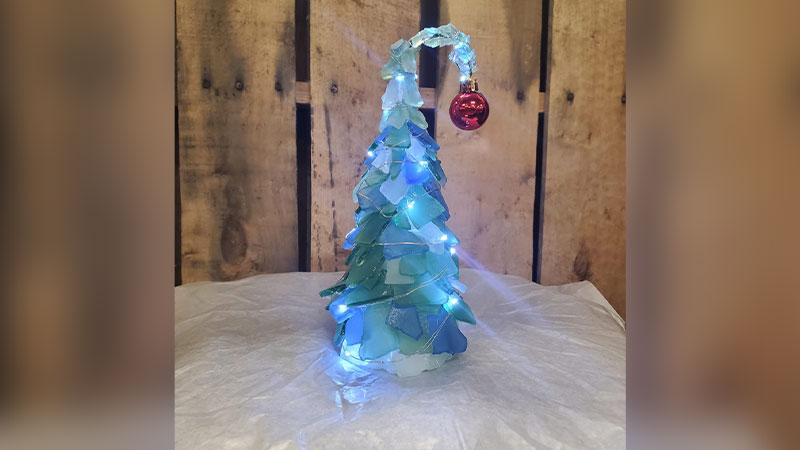 Grinch-y or not Seaglass Tree image