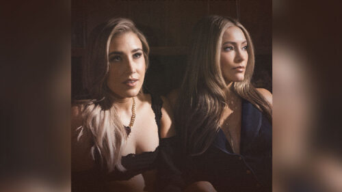 Maddie & Tae promotional image for their Love & Light Tour concert at the Sherman Theater in Stroudsburg, showing the duo in a softly lit portrait-style photo.