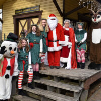 The character crew containing Santa and his Elves from the Santa Claus Express train ride in Kempton, PA.