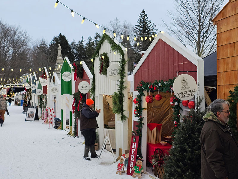 People check out vendors during the Christmas in Montrose, PA.
