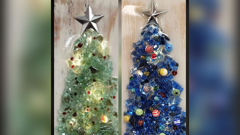 Crushed Glass Christmas Trees with The Crooked Branch image