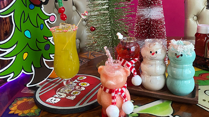 Cocktails from the Feliz Navidad Pop-Up Bar at Burrito Loco in Dickson City, PA