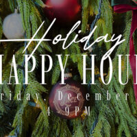 Flyer for the Holiday Happy Hour at the Bobbin Bar Pop-Up at Lace Village in Scranton, PA.