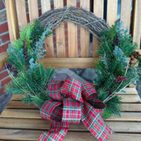 Live Greenery Wreath from the workshop at Designs by Olivia Grey in Pittston, PA