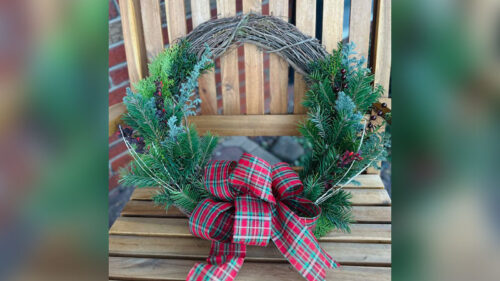 Live Greenery Wreath from the workshop at Designs by Olivia Grey in Pittston, PA