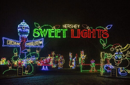 The entrance to the Sweet Lights Show at Hersheypark Christmas Candylane in Hershey, PA.