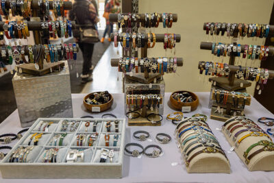 Handmade jewelry at the 2025 Artisans' Marketplace at the Waverly Community House