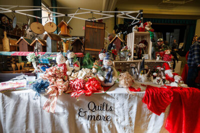 Holiday themed goods at the 2025 Artisans' Marketplace at the Waverly Community House