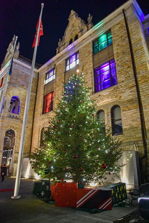 Christmas tree on Courthouse Square in Scranton, PA.