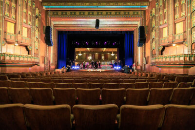 A view from the seats of the Weinberg Theatre stage inside the Scranton Cultural Center in Scranton, PA.