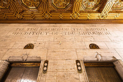 Artwork captured on the walls and ceiling inside the Scranton Cultural Center in Scranton, PA.