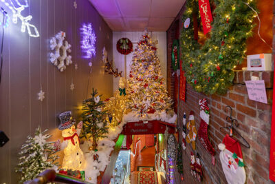 The staircase at Main Hardware Christmasland