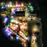 An aerial view of Saint Nick's Christmas Display in Waymart, PA.