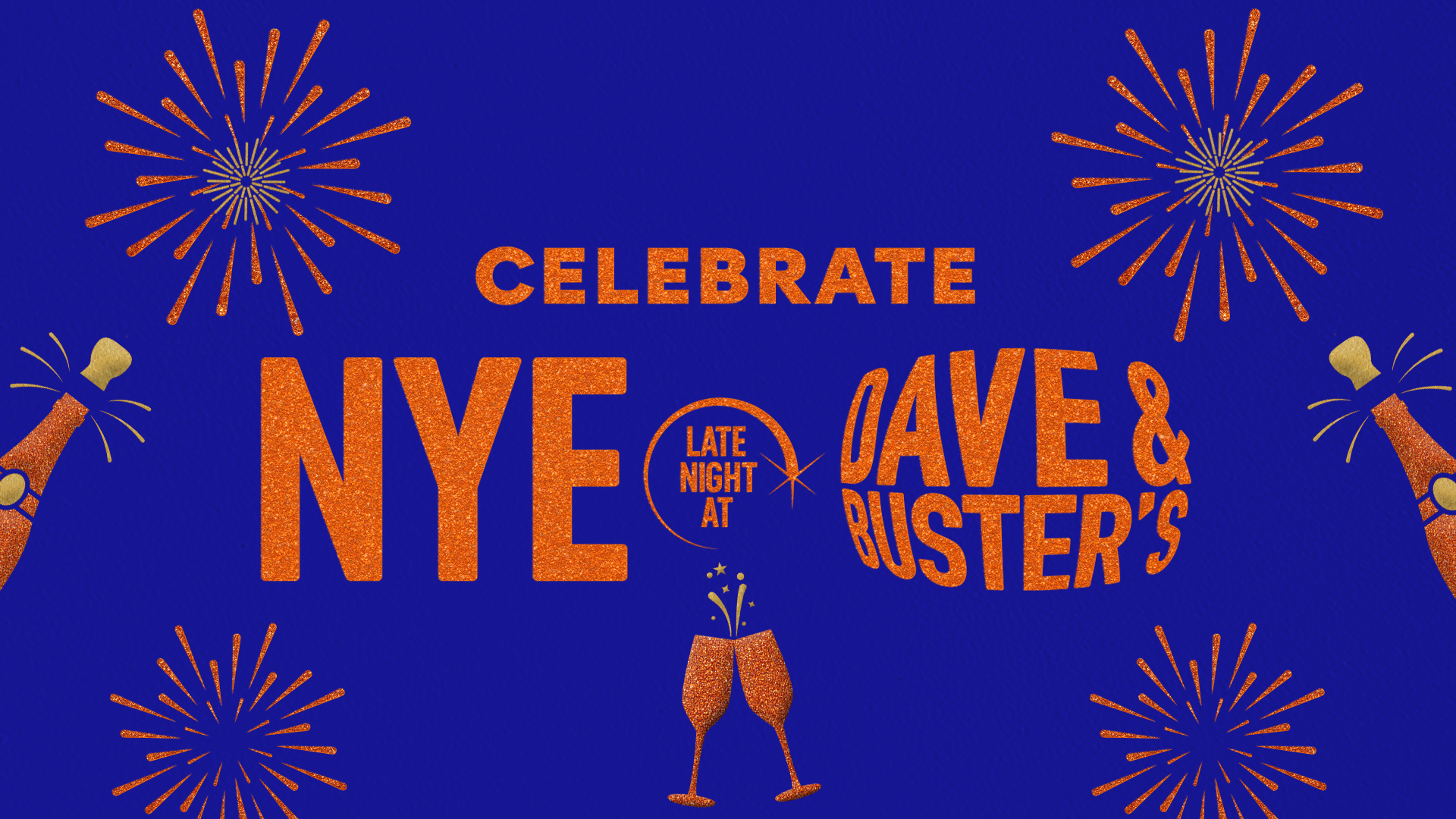 Flyer for the NYE at Dave and Buster's in Moosic, PA.