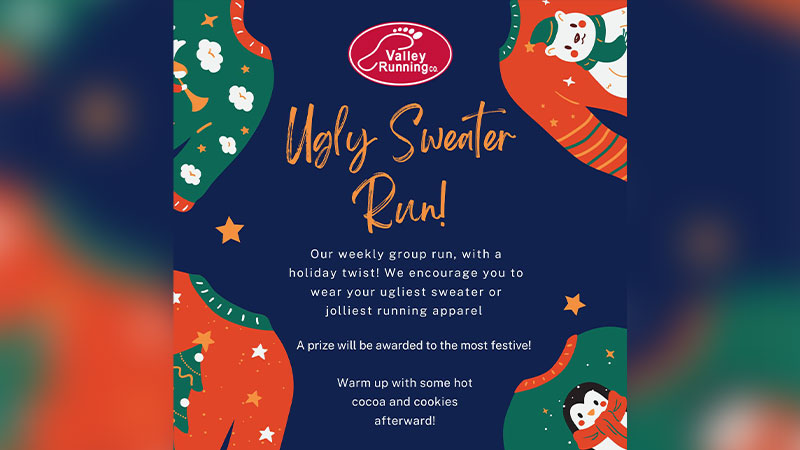 Flyer for the Ugly Sweater Run in Forty Fort, PA.