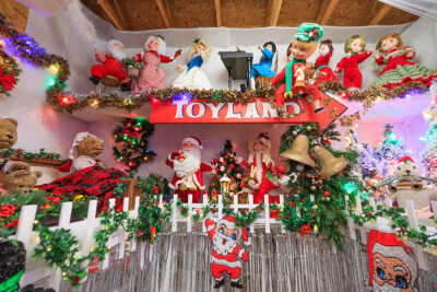 A slew of vintage Christmas decorations on display at the Saint Nick's Display in Waymart, PA.