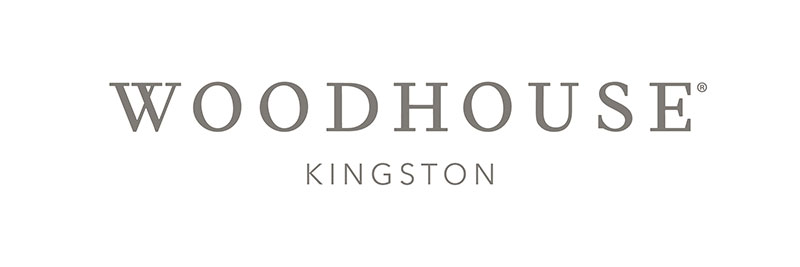 A gray logo on a white background for Woodhouse Kingston. Text reads: "Woodhouse Kingston."