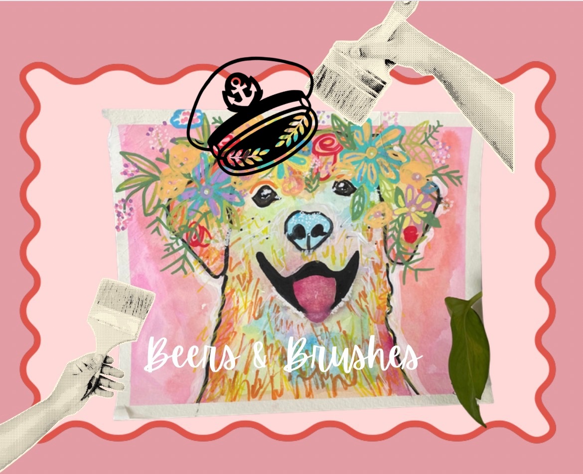 Beers and Brushes flyer at Captain's at Harveys Lake, PA