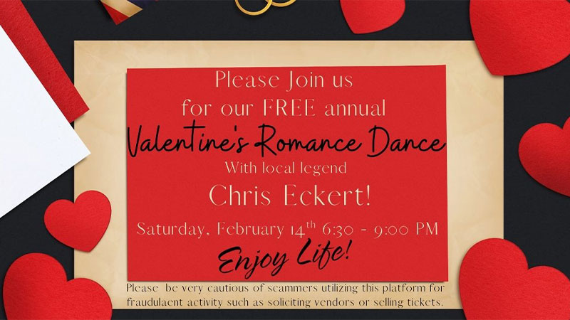Free Annual Romance Dance with Chris Eckert image