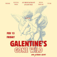 A flyer promoting Galentines Gone Wild on Penn Ave in Scranton, PA.