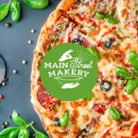 Flyer from Pizza Making at Main Street Makery in Stroudsburg, PA.