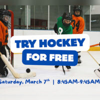 Flyer for Try Hockey For Free at Revolution Ice Center in Pittston, PA.