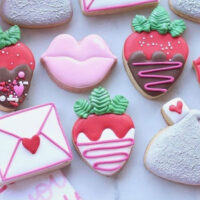 Valentine’s Day Cookie Decorating at the Dietrich Theater in Tunkhannock, PA, featuring decorated sugar cookies with hearts, strawberries, and Valentine designs.