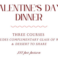 Flyer for the Valentine's Day Dinner at Formosa Restaurant in Clarks Summit, PA