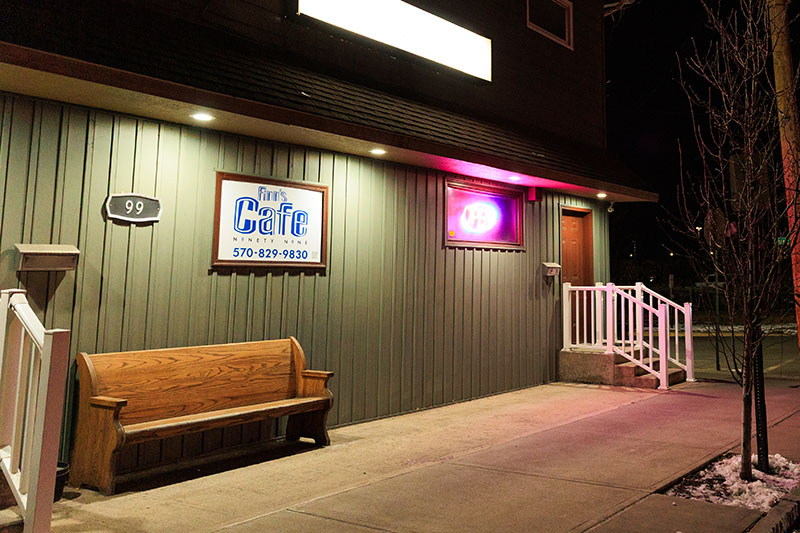 Exterior of Finn’s Cafe 99 in Wilkes-Barre, PA.