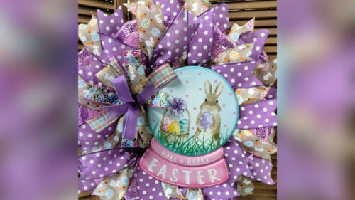 An Easter Wreath from the Easter Wreath making class at the Crooked Branch in west Pittston, PA.