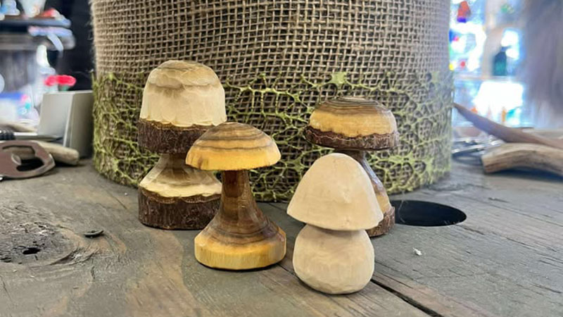 Mushroom Wood Carving image