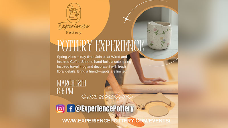 Pottery Travel Mug with Spring Vibes image