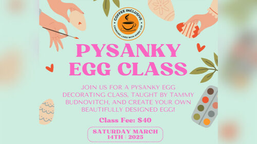 Pysanky Egg Decorating Class at Coffee Inclusive in Pittston, PA.