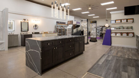 A view of the showroom at Perfect Storm Kitchen & Bath in Pittston Twp., PA.
