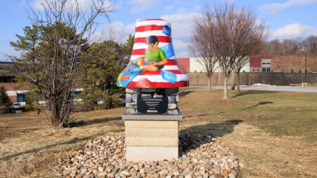 “Building Blocks of Life” bell, part of American250PA’s Bells Across PA initiative, located at the YMCA Mericle Family Center for Early Childhood Education in Pittston Twp., PA.