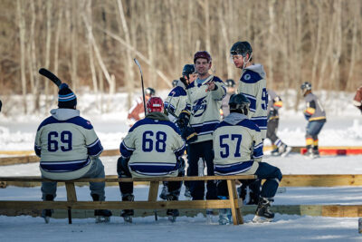 Teammates at the Wally Ice Fest in Newfoundland, PA.