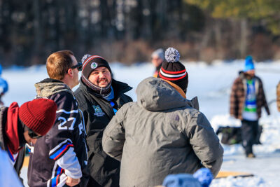 Hockey spectators at the Wally Ice Fest in Newfoundland, PA.