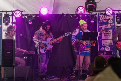 Live music at the Wally Ice Fest in Newfoundland, PA.