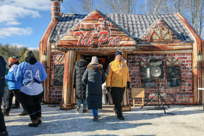 The Pub tent at Wally Ice Fest in Newfoundland, PA.