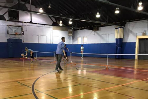 A group plays indoor pickleball at the Wayne County YMCA in Honesdale, PA.