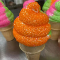 A marshmallow in an ice cream cone from the Marshmallow Making class at Main Street Makery in Stroudsburg, PA.