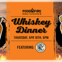 Promotional flier for Moonshine Dinner at Food & Fire BBQ-Taphouse in Moosic, PA.