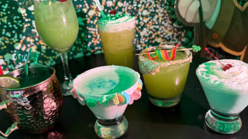 Six St. Patrick's Day-themed mixed drinks from Lucky Shamrock Pop Up Bar at Slingshots Bar and Grill in Moscow, PA.