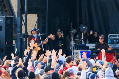 A guitar player plays to the crowd at Mountainfest at Montage Mountain in Moosic, PA.