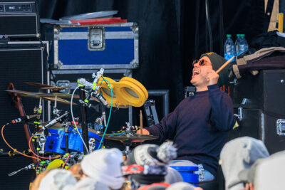 A drummer rocks out at Mountainfest at Montage Mountain in Moosic, PA.