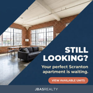 Photo flier for apartments at 130 Wyoming Ave. in Scranton, PA.